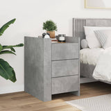 Bedside Cabinet Concrete Grey 45x50x65 cm Engineered Wood 848307