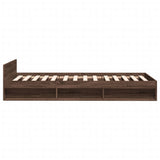Bed Frame with Drawer without Mattress Brown Oak 75x190 cm Small Single 3280810