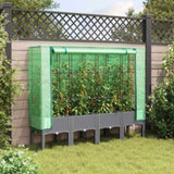 ZNTS Raised Bed with Greenhouse Cover Rattan Look 160x40x140 cm 4015863