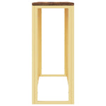 Console Table Gold Stainless Steel and Solid Wood Reclaimed 350030