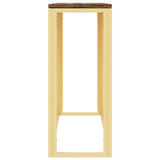 Console Table Gold Stainless Steel and Solid Wood Reclaimed 350030