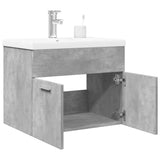 Bathroom Sink Cabinet with Built-in Basin Concrete Grey 3324858