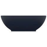 Luxury Basin Oval-shaped Matt Dark Blue 40x33 cm Ceramic 146924