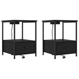 Bedside Cabinet 2 pcs Black Oak 42 x 41 x 56 cm Engineered Wood 859431