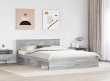 Bed Frame Grey Sonoma 160 x 200 cm Engineered wood 3407855