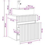 Wall-mounted Sink Vanity White 49 x 41 x 63 cm Engineered Wood 890582