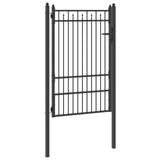 Fence Gate HORST 100 x 150 cm Metal Black Lockable 42034066