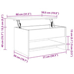 Coffee Table White 80x50x40 cm Engineered Wood 809656
