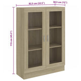 Vitrine Cabinet Sonoma Oak 82.5x30.5x115 cm Engineered Wood 802753
