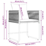 Garden Dining Set 7 pcs Black Steel 3335874