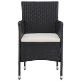 Garden Dining Chair Set of 2 Black Poly rattan, powder-coated steel 318495