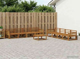 Outdoor Sofa Set 9 pcs Natural Solid Acacia Wood 3385095