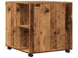 Side Table with Wheels Old Wood 55x60x78 cm Engineered Wood 853162