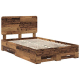 Bed Frame with Headboard Old Wood 120 x 200 cm Engineered Wood 3412808