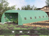 6 x 3 x 2 m Polytunnel Greenhouse with Roll-up Door and 12 Mesh Windows, Walk-in Garden Tunnel Warm T3398P314102