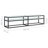 TV Cabinet White Marble 180x40x40.5 cm Tempered Glass 331724