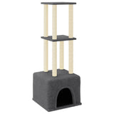 Cat Tree with Sisal Scratching Posts Dark Grey 133.5 cm 172084