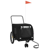 Pet Bike Trailer Black Oxford Fabric and Iron 94031
