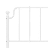Metal Bed Frame without Mattress with Headboard White 193x203cm 373942