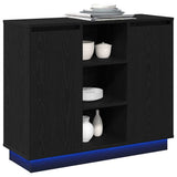 LED Sideboard Black Oak 90 x 32 x 75 cm Engineered Wood 869683