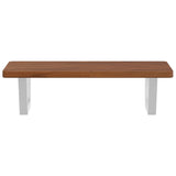 Basin Shelf Wall Mounted Steel and Solid Wood Oak 3302350