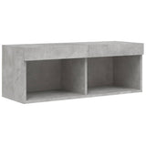8 Piece TV Wall Cabinet Set with LED Lights Concrete Grey 3216767