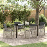 Garden Dining Set 5 pcs Light Grey Poly Rattan 3380639