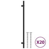 ZNTS Cabinet Handles 20 pcs Black 320 mm Stainless Steel 3203697