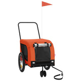 Pet Bike Trailer Orange and Black Oxford Fabric and Iron 94019