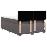 Box Spring Bed with Mattress Grey 160x200 cm Faux Leather 3286130