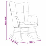 Rocking Chair Light Grey 78 x 61 x 98 cm Velvet 42022450