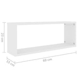 Wall Cube Shelf 6 pcs White 60x15x23 cm Engineered Wood 807135