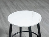 Three-Piece Marble-Effect Bar Table Set - White/Black T3398P329533