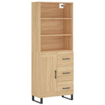 Highboard Sonoma Oak 69.5x34x180 cm Engineered Wood 3190048