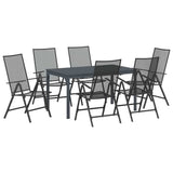 Garden Dining Set 7 pcs Anthracite Powder-coated Steel 3378814