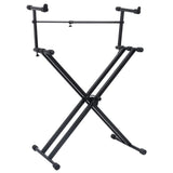 Double Braced Keyboard Stand X-Frame Black 70094