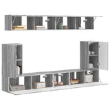 TV Cabinet Set Wall-mounted 5 pcs Grey Sonoma Engineered Wood 3409093