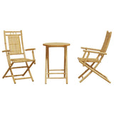 Bistro Set Natural Bamboo Bamboo 2-seater Foldable Bistro Set 3278535