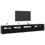 TV Cabinet Set 3 pcs Black Oak Engineered Wood 3332509