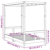 Kids Bed Frame White 80x160 cm Solid Wood Pine 834514