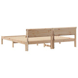 Bed Frame with Headboard Brown 200 x 200 cm Solid pine wood 3385745