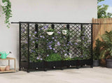 Raised Bed with Trellis and Roof Black 202.5 x 40 x 127 cm PP 3423161