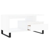 ZNTS Coffee Table White 90x49x45 cm Engineered Wood 831028