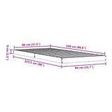 Floor Bed Frame White 80 x 220 cm Solid Pine Wood 869747