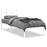 Metal Bed Frame without Mattress with Headboard White 80x200cm 355601