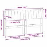 Upholstered Headboard Black 140 cm Solid Pine Wood 879231