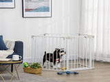 5 Panels Pet Playpen Metal Fence w/ Walk Through Door - White T3398P349716