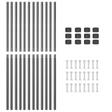 Fence Posts 12 pcs Grey Powder-coated steel 42012768