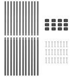 Fence Post 12 pcs Grey Powder-coated steel 42012772