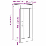 Wall Mounted Cabinet Black Oak 34.5 x 34 x 90 cm 882435